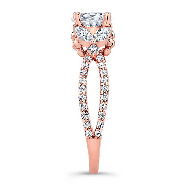 Rose Gold Moissanite Leaf Ring Image 3