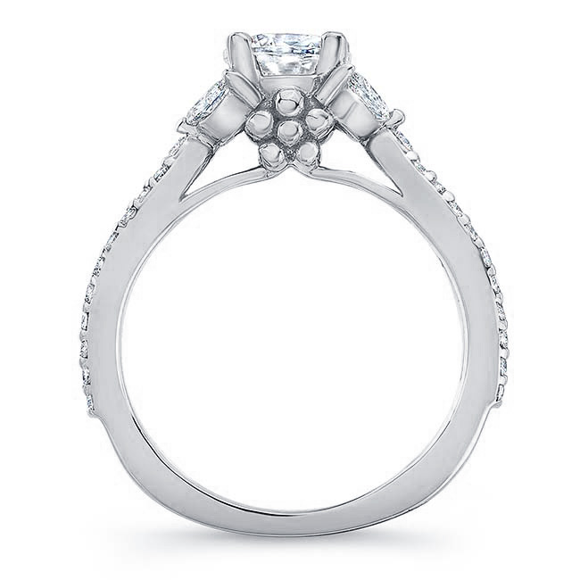 White Gold Moissanite Leaf Ring Image 2