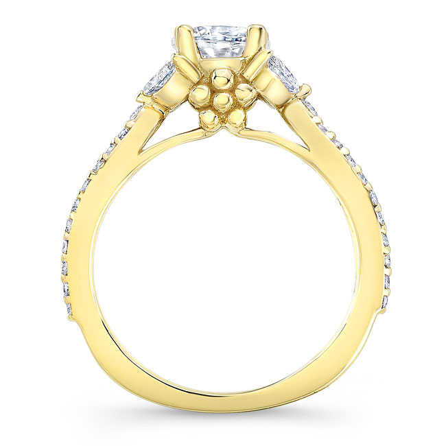 Yellow Gold Moissanite Leaf Ring Image 2