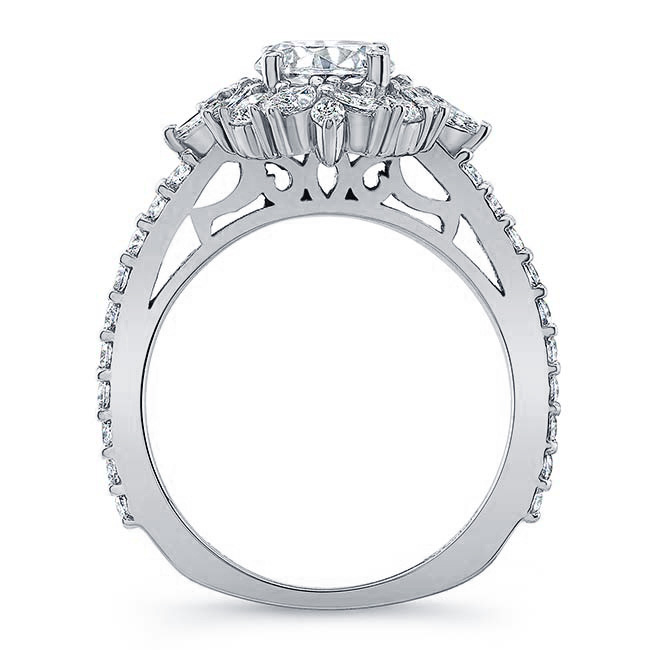 Marquise Halo Moissanite Engagement Ring Image 2