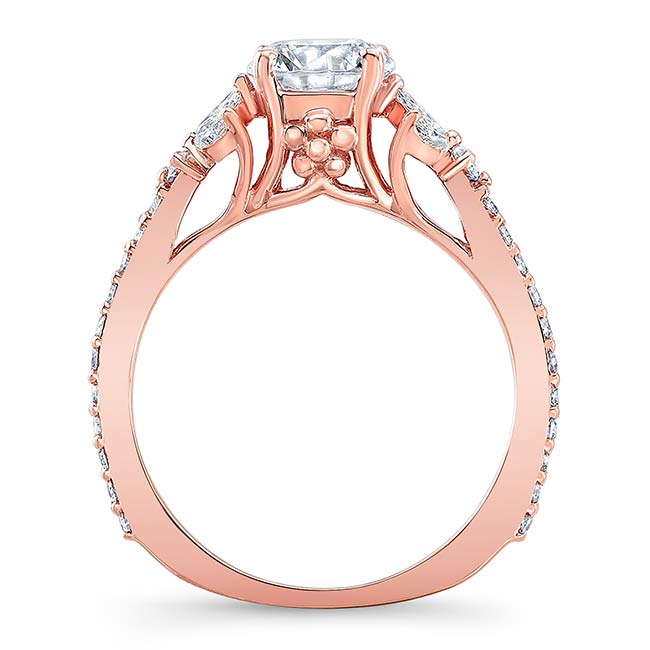 Rose Gold Moissanite Leaf Engagement Ring Image 2