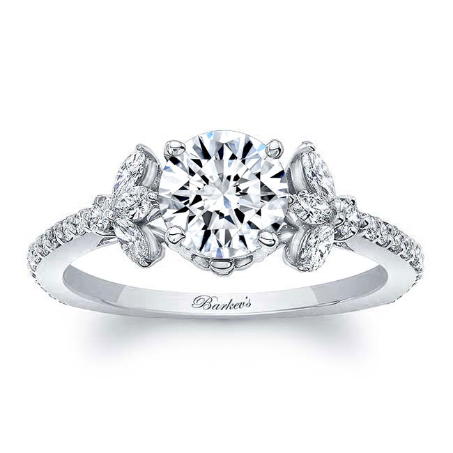 Moissanite Leaf Engagement Ring