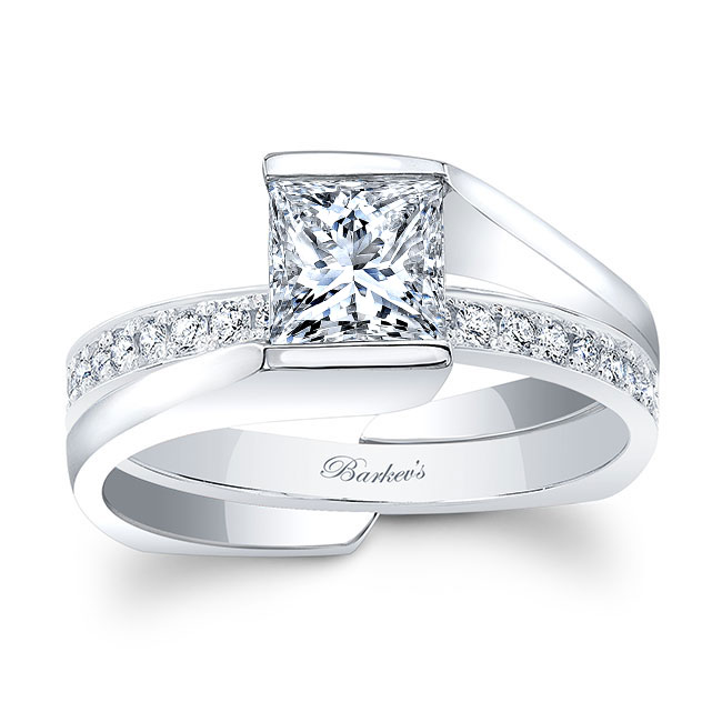 Interlocking Princess Cut Ring Set