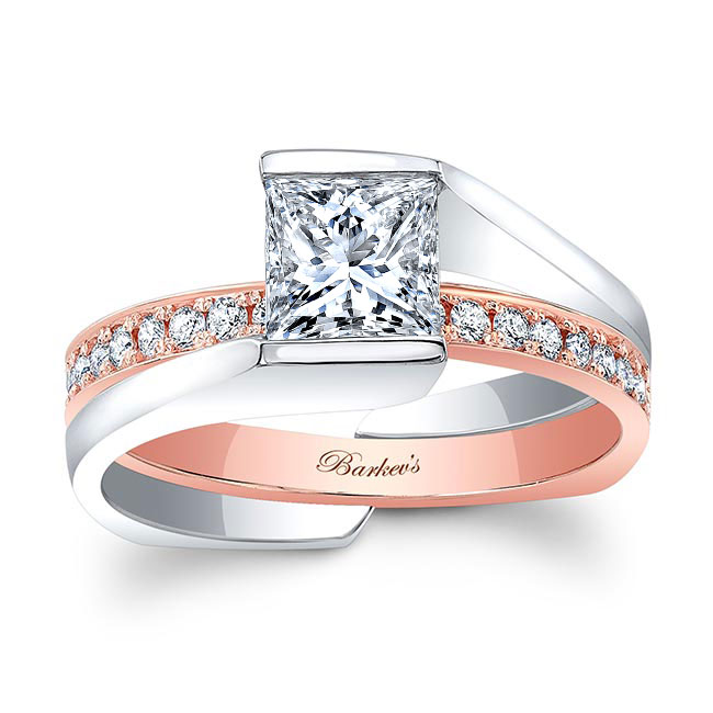 Interlocking Princess Cut Ring Set