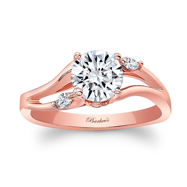 Rose Gold V Shaped Diamond Ring