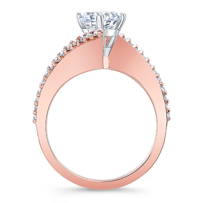 Rose Gold Modern Bypass Engagement Ring Image 2