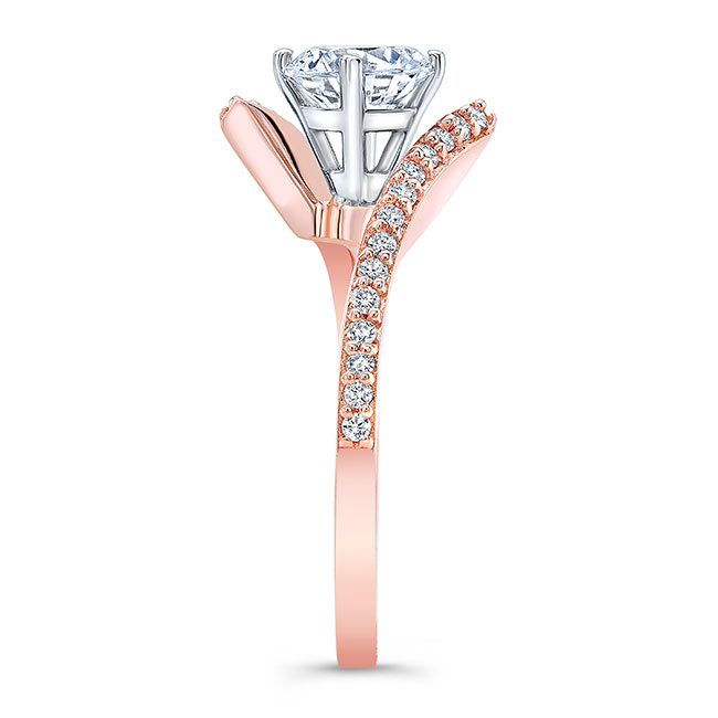 Rose Gold Modern Bypass Engagement Ring Image 3