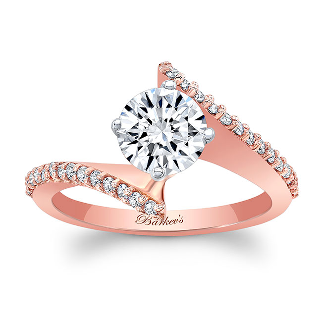 Rose Gold Modern Bypass Engagement Ring