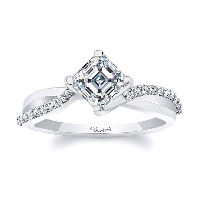 Asscher Cut Twist Engagement Ring