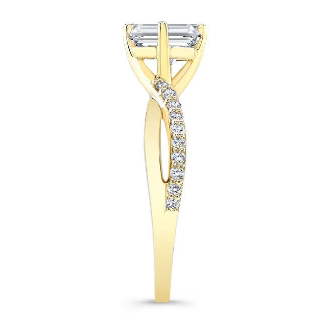 Yellow Gold Asscher Cut Twist Engagement Ring Image 3