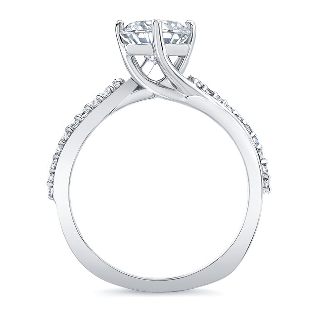 Princess Cut Lab Diamond Twist Engagement Ring Image 2