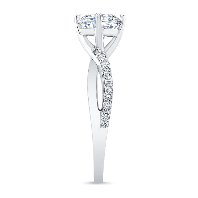 Princess Cut Lab Diamond Twist Engagement Ring Image 3