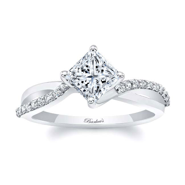 Princess Cut Twist Engagement Ring