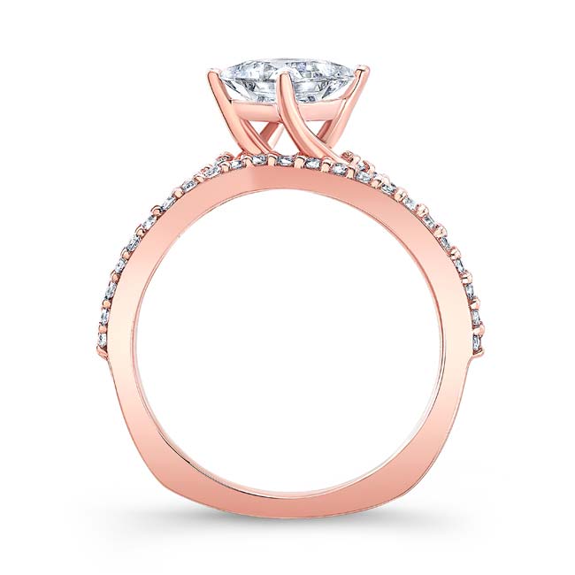 Rose Gold 2 Carat Princess Cut Twist Bridal Set Image 2