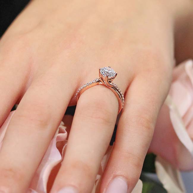 Rose Gold 2 Carat Twisted Moissanite Engagement Ring Image 7