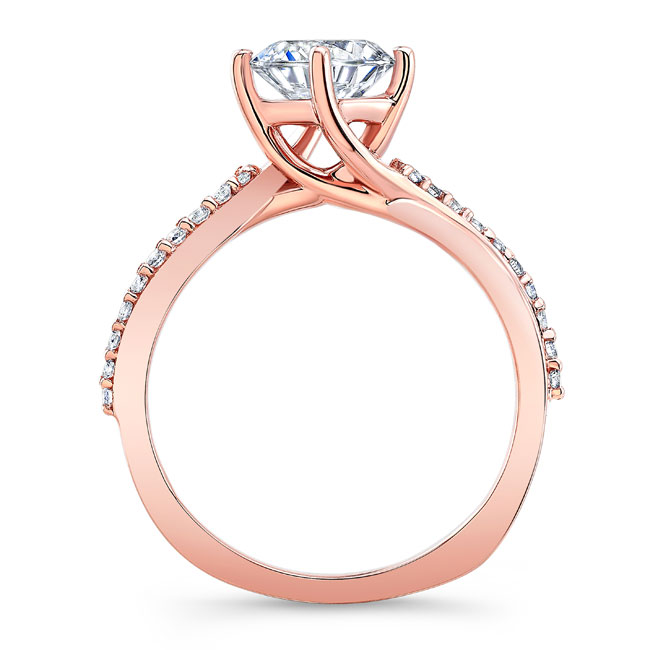 Rose Gold 2 Carat Twisted Moissanite Engagement Ring Image 2