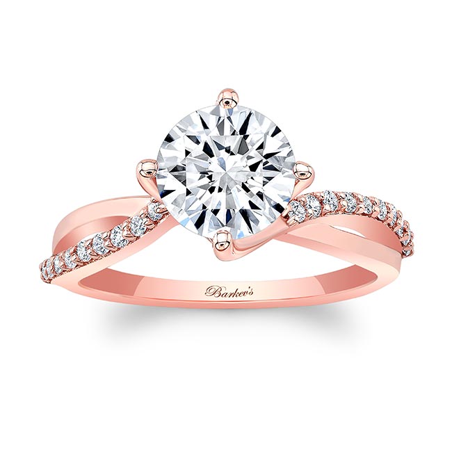 Rose Gold 2 Carat Twisted Moissanite Engagement Ring