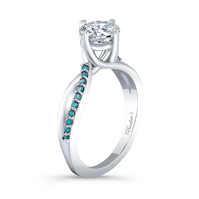 Twisted Blue Diamond Accent Engagement Ring Image 2