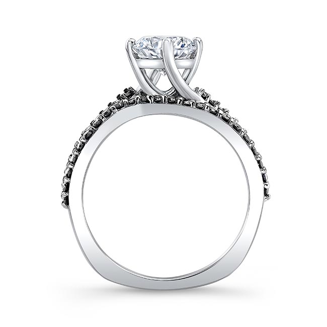 Twisted Lab Grown Diamond Bridal Set With Black Diamonds Image 2