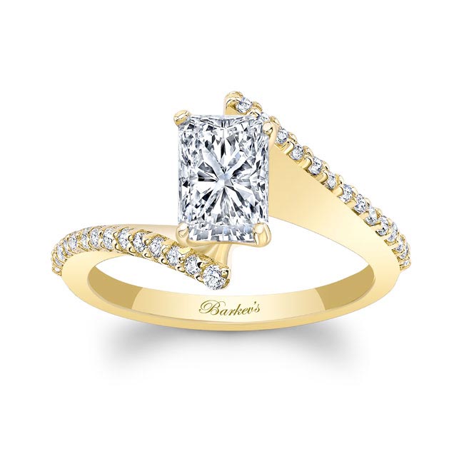 Yellow Gold Radiant Cut Pave Engagement Ring