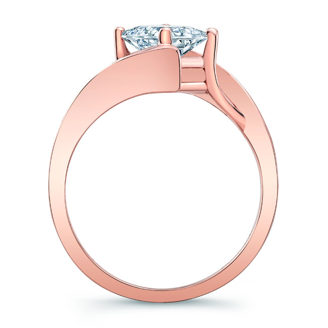 Rose Gold Unique Princess Cut Moissanite Ring Image 2