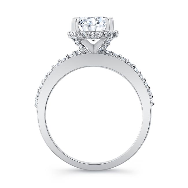 Hidden Halo Oval Moissanite Engagement Ring Image 2