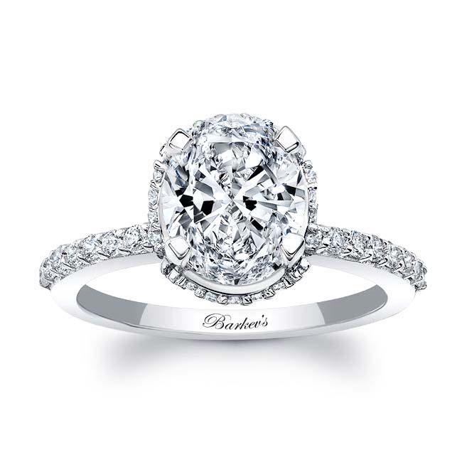 Hidden Halo Oval Moissanite Engagement Ring