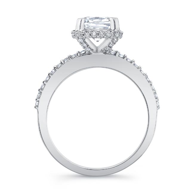 Cushion Halo Moissanite Engagement Ring Image 2