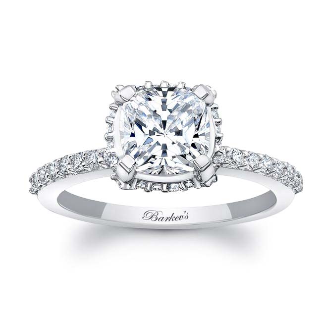 Cushion Halo Engagement Ring