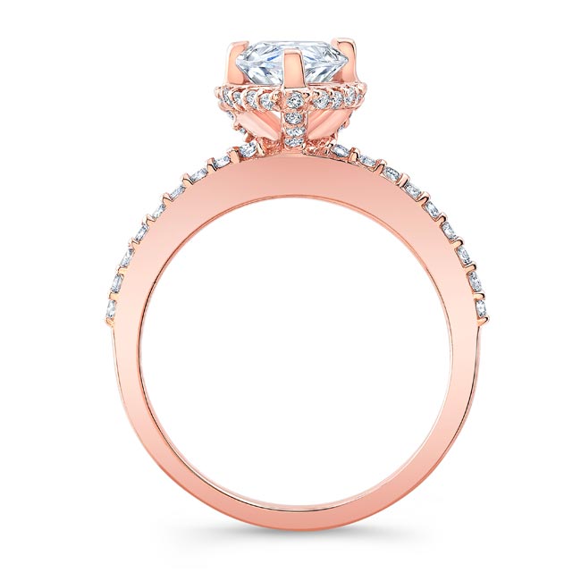 Rose Gold Teardrop Moissanite Engagement Ring Image 2