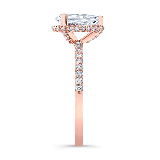 Rose Gold Teardrop Moissanite Engagement Ring Image 3