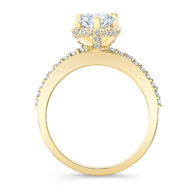 Yellow Gold Teardrop Moissanite Engagement Ring Image 2