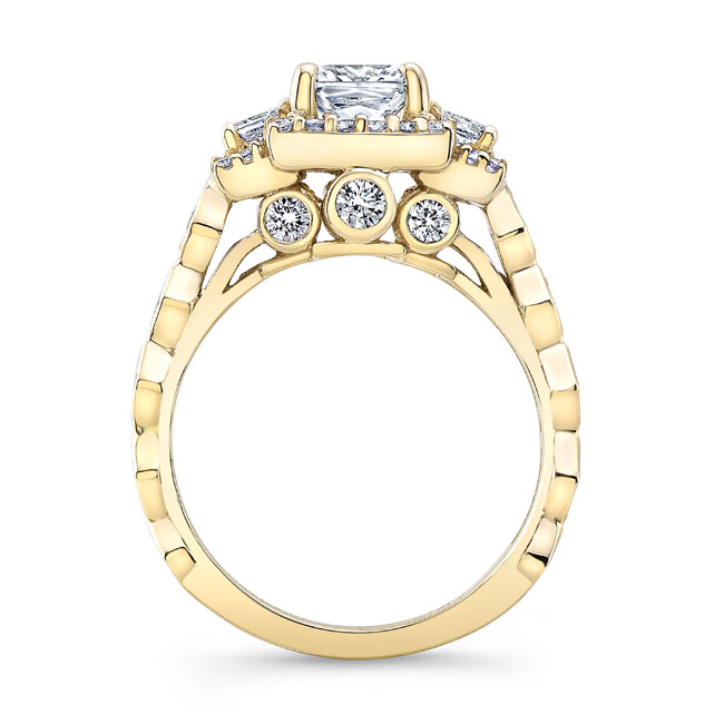 Yellow Gold Vintage Three Stone Engagement Ring Image 2