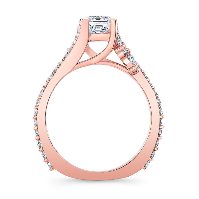 Rose Gold 1 Carat Emerald Cut Diamond Ring Image 2