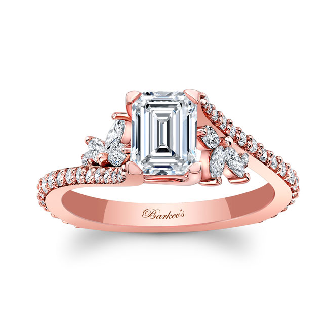 Rose Gold 1 Carat Emerald Cut Diamond Ring