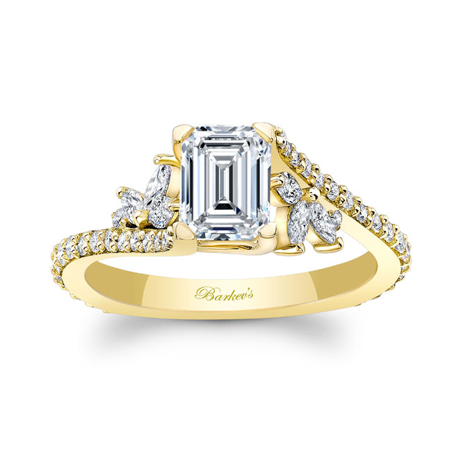 Yellow Gold 1 Carat Emerald Cut Diamond Ring