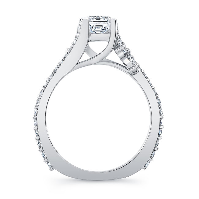 1 Carat Radiant Cut Moissanite Ring Image 2