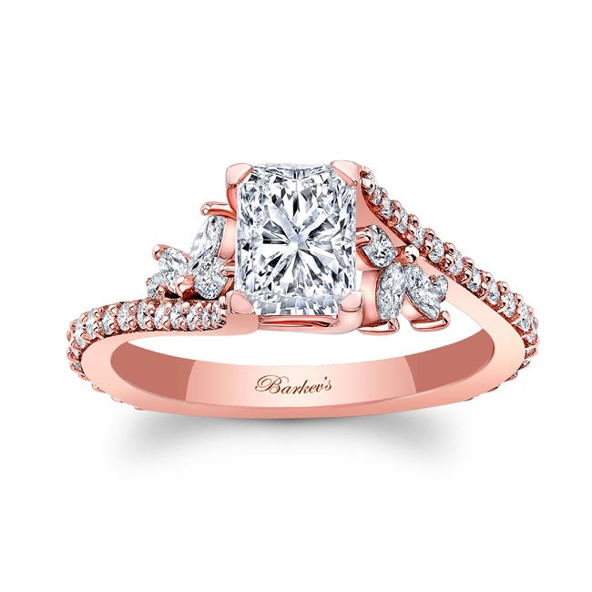 Rose Gold 1 Carat Radiant Cut Moissanite Ring