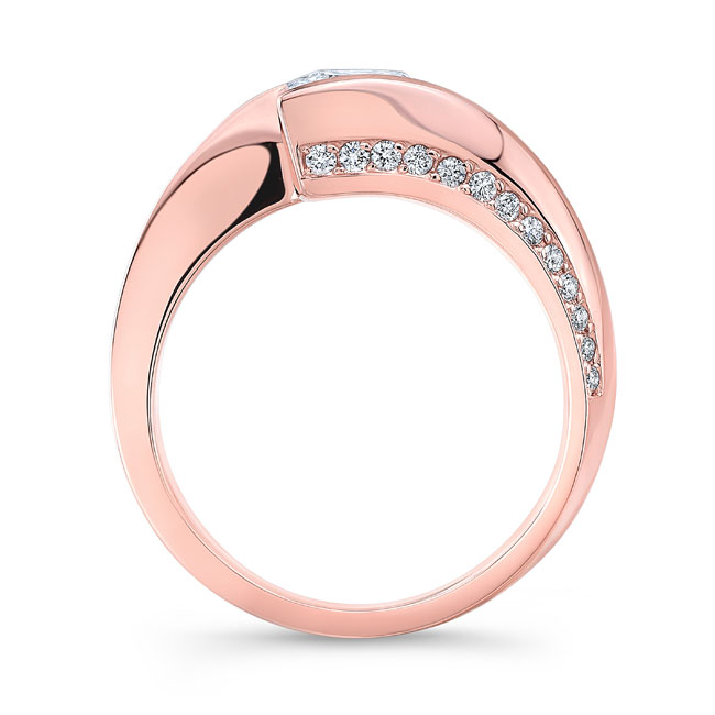 Rose Gold Moissanite Bypass Diamond Ring Image 2