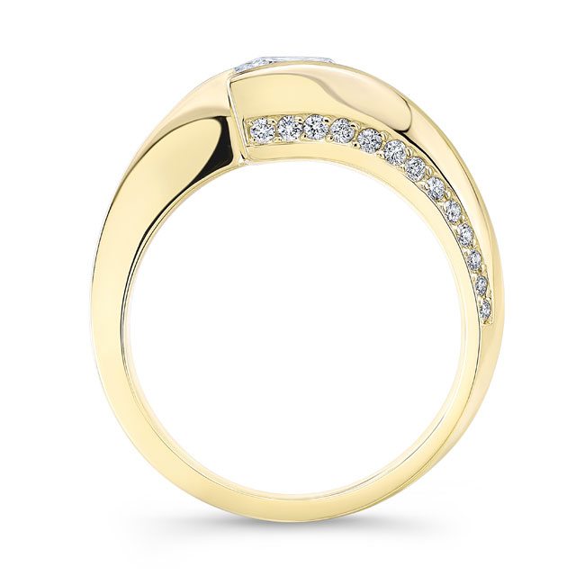 Yellow Gold Moissanite Bypass Diamond Ring Image 2