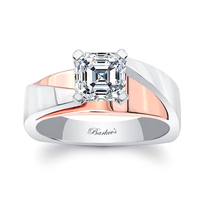 White Rose Gold 1 Carat Asscher Solitaire