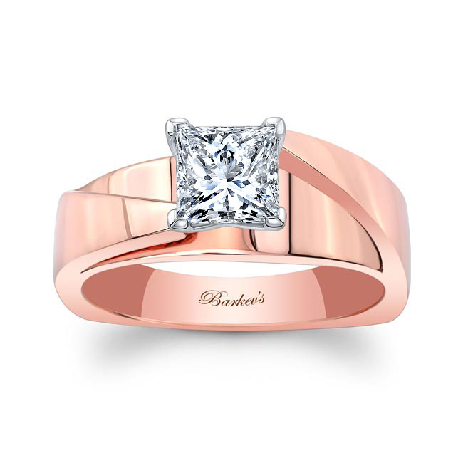 Princess Cut Cathedral Solitaire Ring