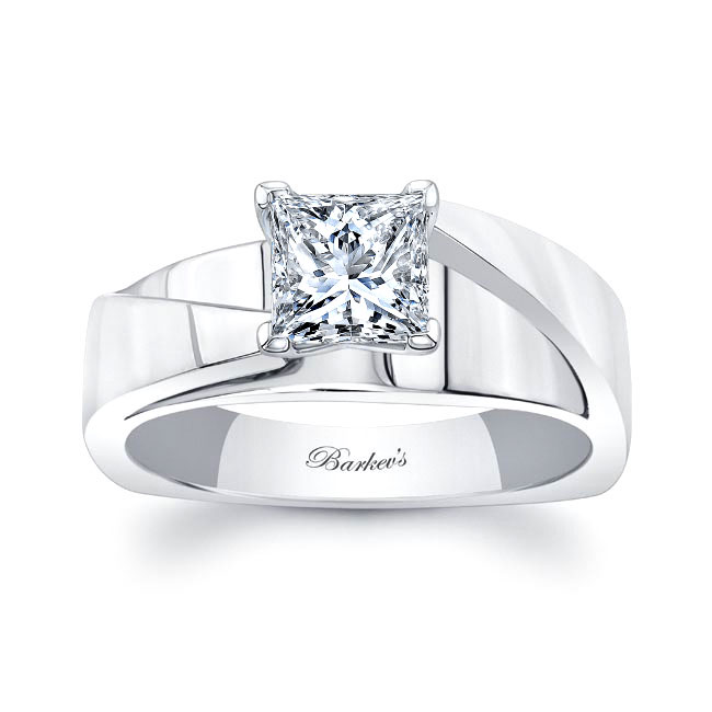 Princess Cut Cathedral Solitaire Ring