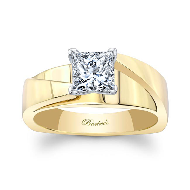 Princess Cut Cathedral Solitaire Ring