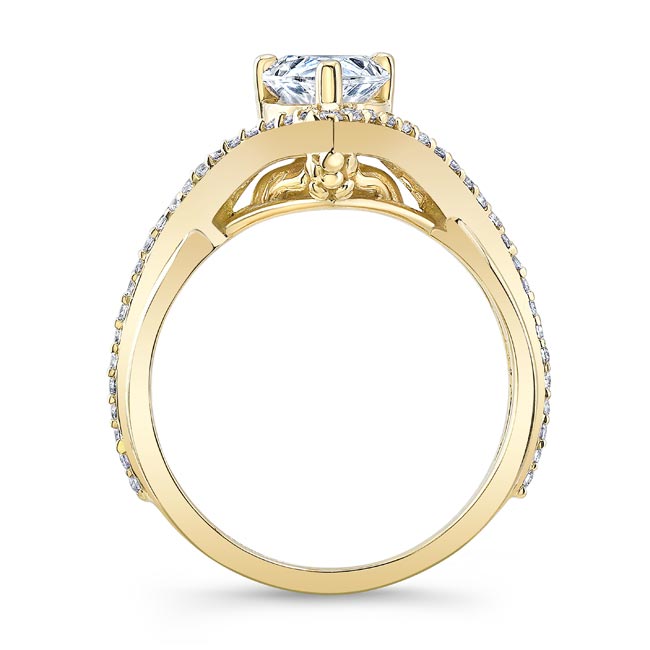 Yellow Gold Unique Pear Shaped Engagement Ring Image 2