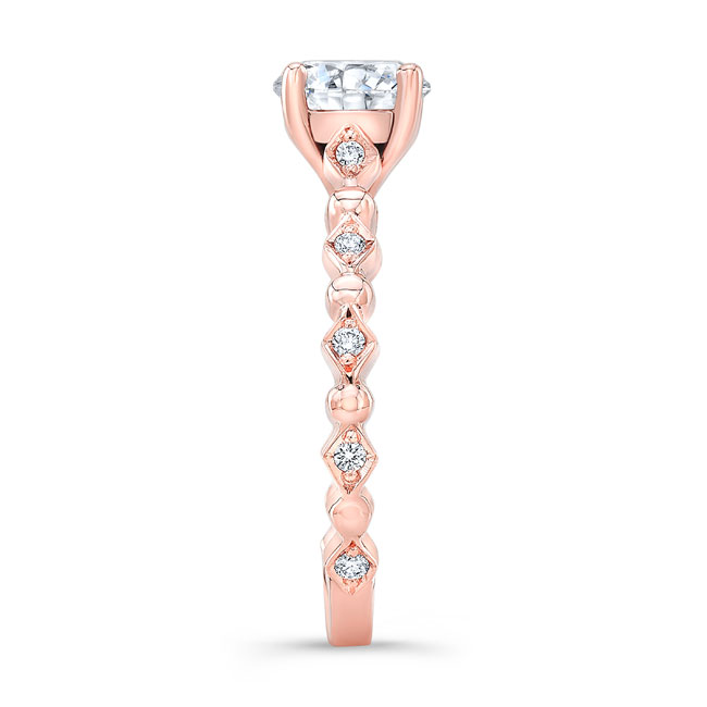 Rose Gold Art Deco Diamond Engagement Ring Image 3