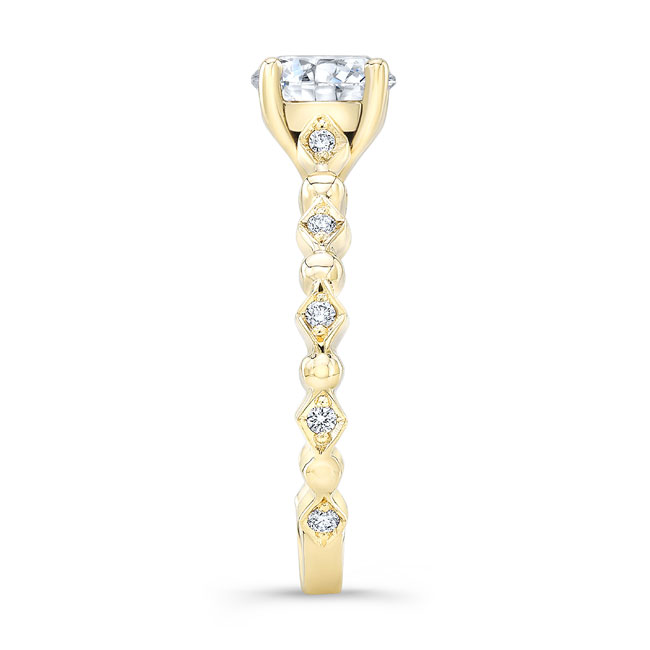 Yellow Gold Art Deco Diamond Engagement Ring Image 3