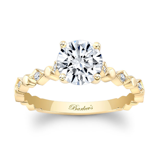 Yellow Gold Art Deco Diamond Engagement Ring