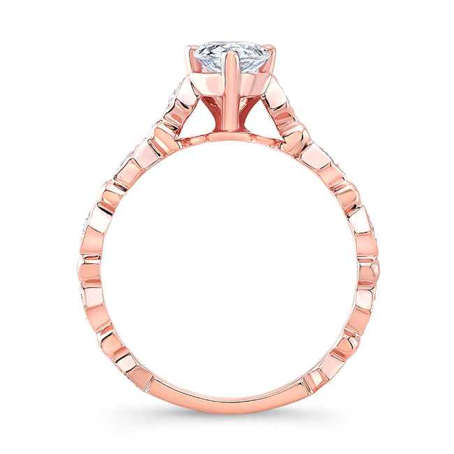 Rose Gold Art Deco Pear Shaped Moissanite Ring Image 2