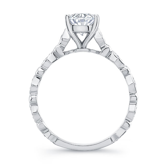 Art Deco Oval Moissanite Engagement Ring Image 2